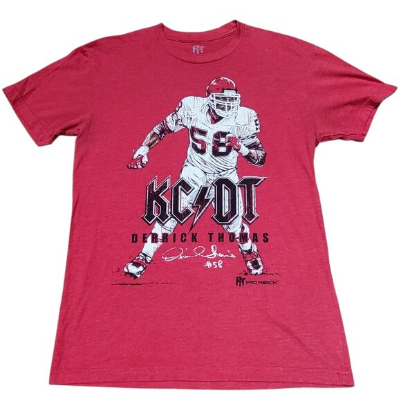 Vintage Pro Merch Kansas City Chiefs Derrick Thomas Tee Red Mens Small - Picture 1 of 7